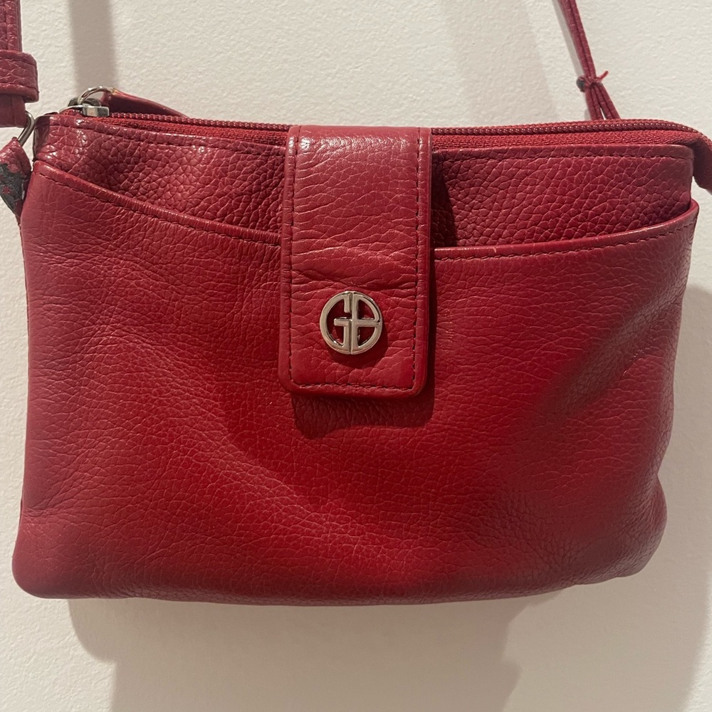 Red crossbody clutch